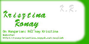 krisztina ronay business card